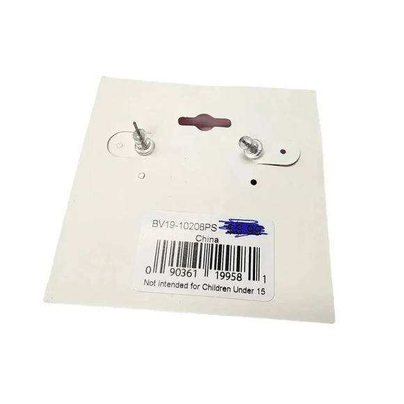 Vintage Rhinestone Crystal Heart Dangle Drop Earrings Hypo-Allergenic - Picture 2 of 2